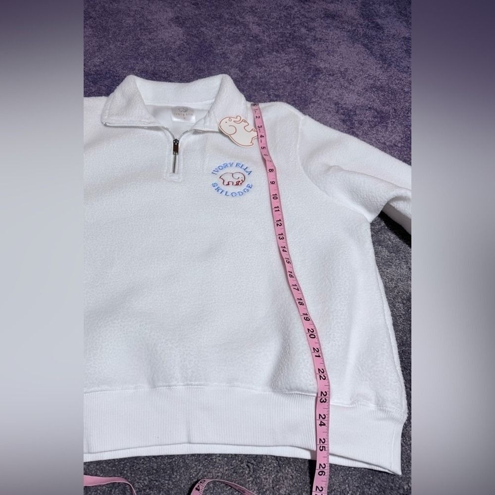 NWT Ivory Ella White Fleece Pullover Ski Lodge Sweater Medium - Picture 4 of 7